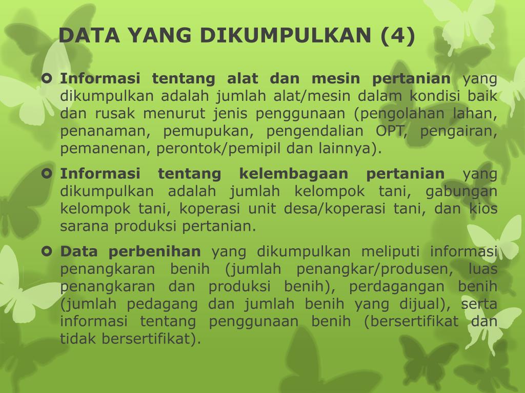 PPT Statistik Tanaman Pangan Ruang Lingkup Pembahasan PowerPoint Presentation ID3243985
