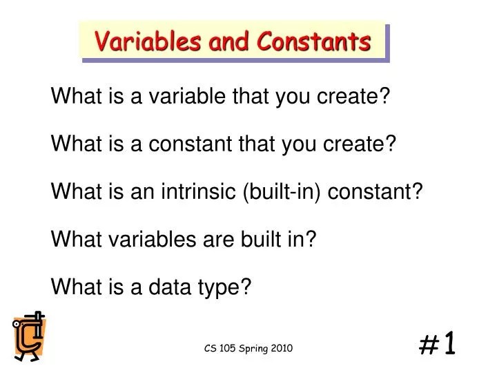 PPT Variables and Constants PowerPoint Presentation, free download