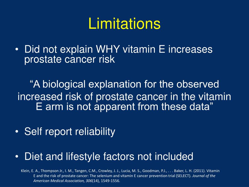 PPT Vitamin E and Selenium and Prostate Cancer Risk PowerPoint