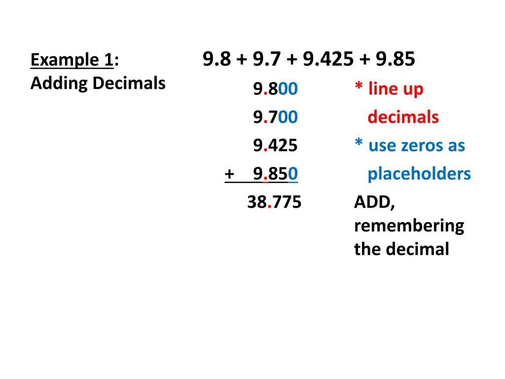 PPT Adding and Subtracting Decimals PowerPoint Presentation, free