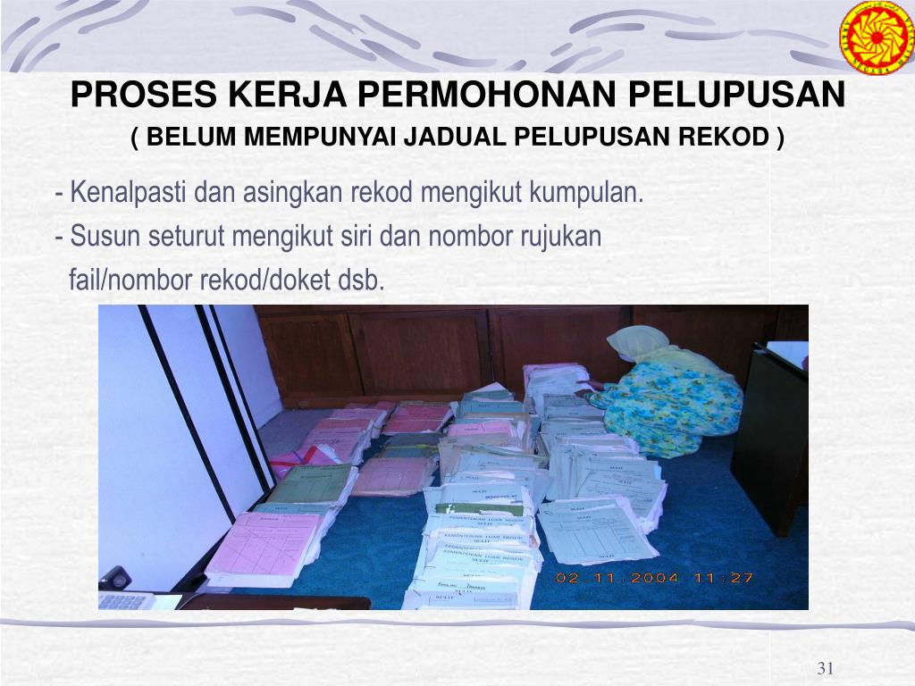 PPT TAKLIMAT PROGRAM PELUPUSAN REKOD ARKIB NEGARA MALAYSIA PowerPoint