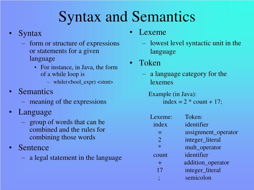 PPT Syntax and Semantics PowerPoint Presentation, free download ID