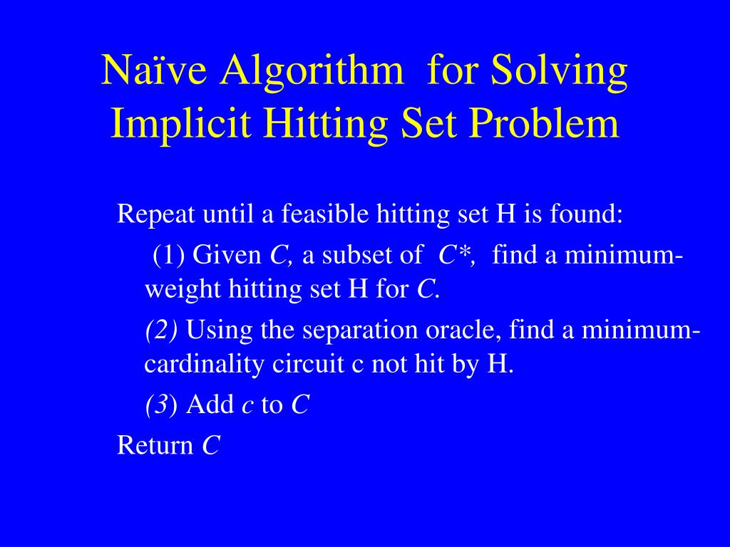 PPT Implicit Hitting Set Problems PowerPoint Presentation, free