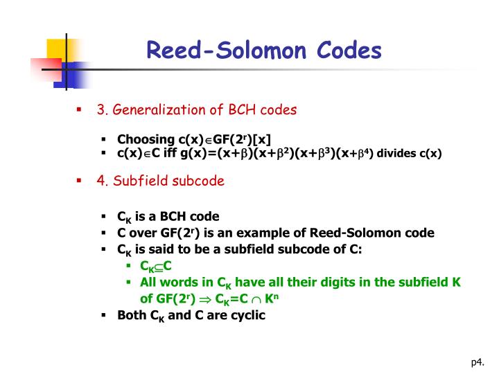 PPT ReedSolomon Codes PowerPoint Presentation ID3265613