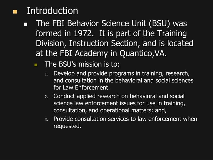 PPT FBI Behavioral Science Unit PowerPoint Presentation ID3266616
