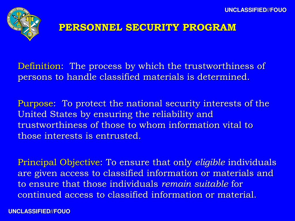 PPT PERSONNEL SECURITY PROGRAM PowerPoint Presentation, free download