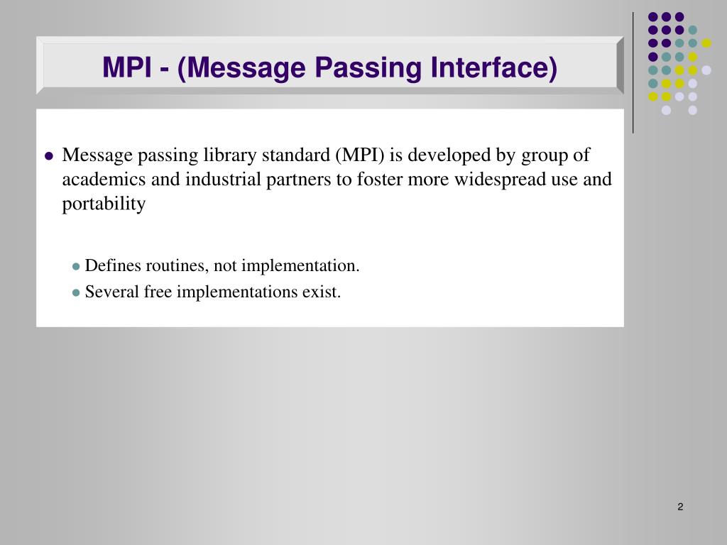 PPT MPI MessagePassing Interface Chapter 2 PowerPoint Presentation