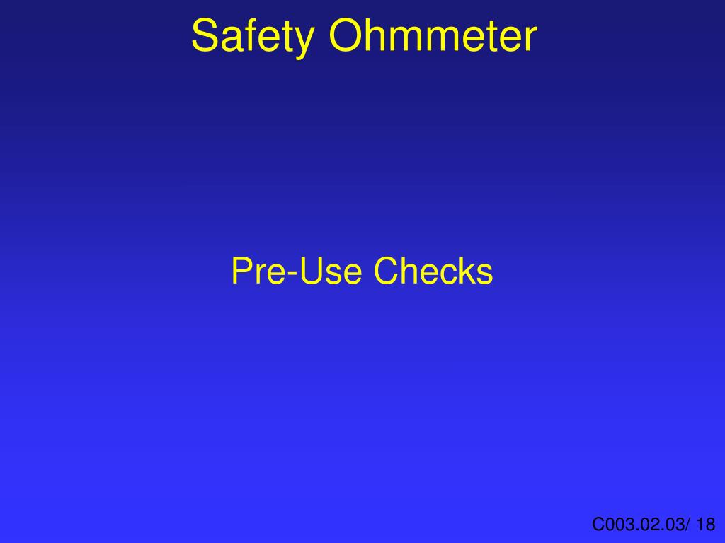 PPT Safety Ohmmeter PowerPoint Presentation, free download ID3269276