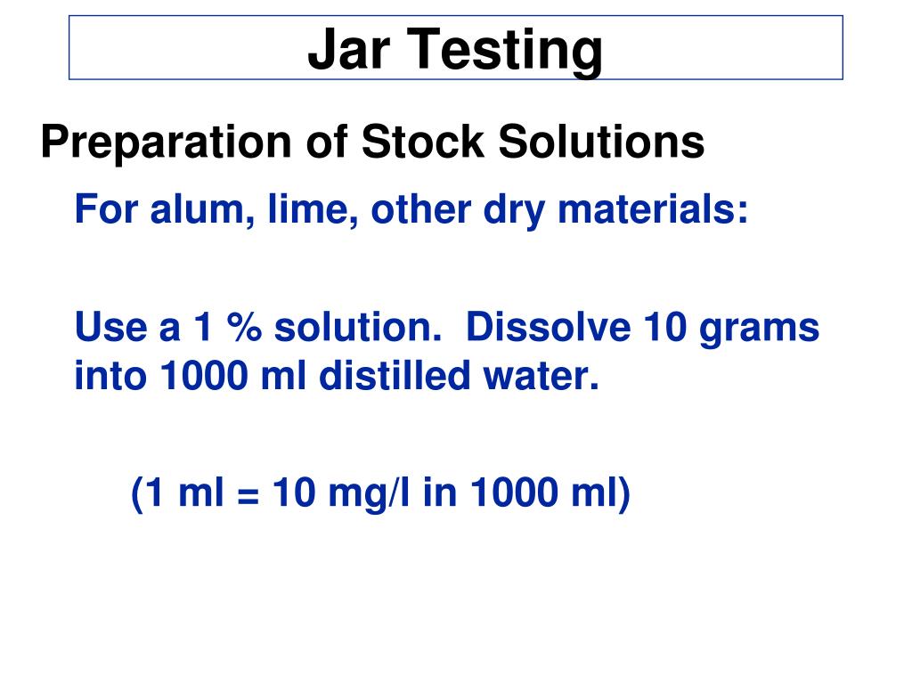 PPT Jar Testing of Chemical Dosages PowerPoint Presentation, free