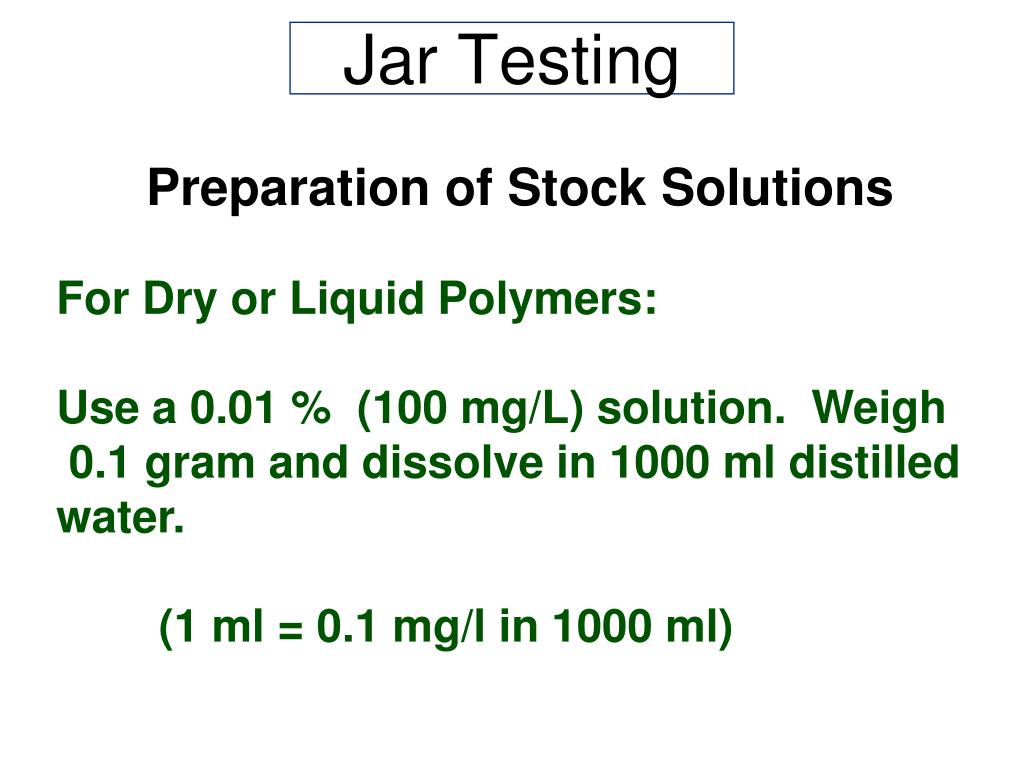 PPT Jar Testing of Chemical Dosages PowerPoint Presentation, free