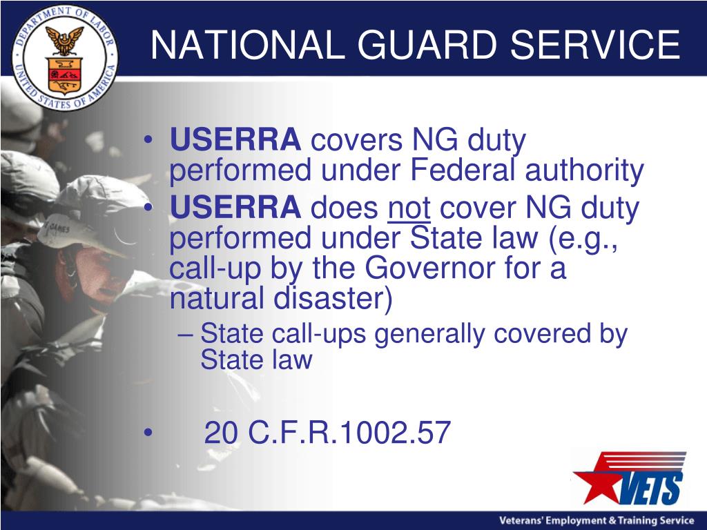 PPT USERRA Regulations 20 C.F.R., part 1002 PowerPoint
