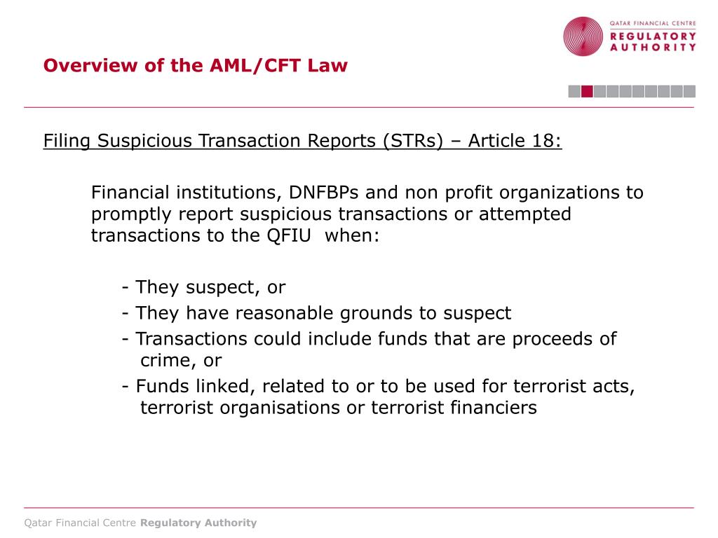 PPT OVERVIEW OF THE QFC / CFT AML REGIME PowerPoint Presentation
