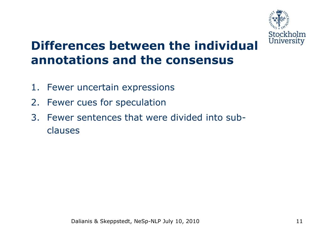 PPT Creating and Evaluating a Consensus for Negated and Speculative