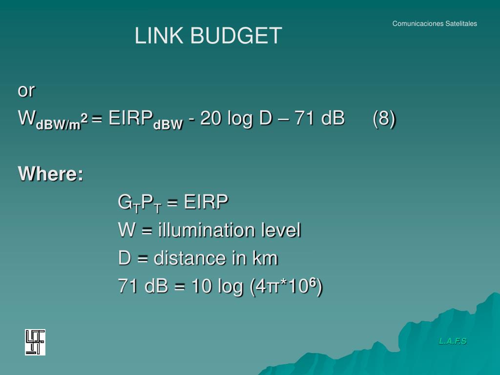 PPT LINK BUDGET PowerPoint Presentation, free download ID3282925