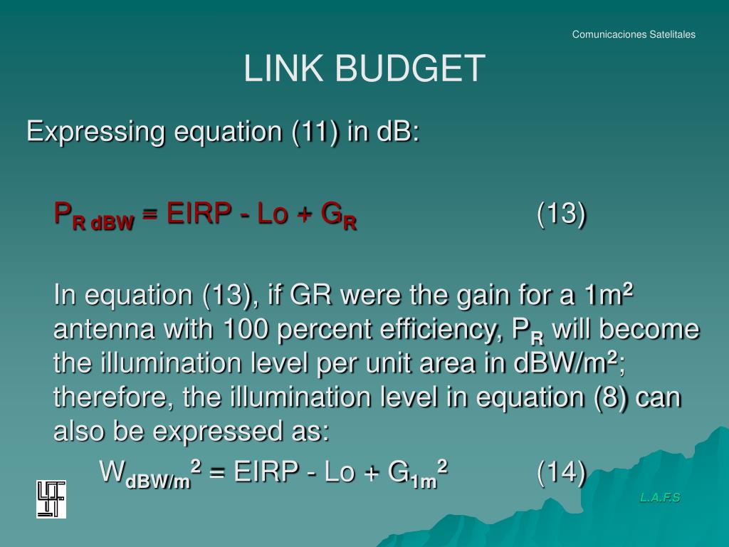 PPT LINK BUDGET PowerPoint Presentation, free download ID3282925