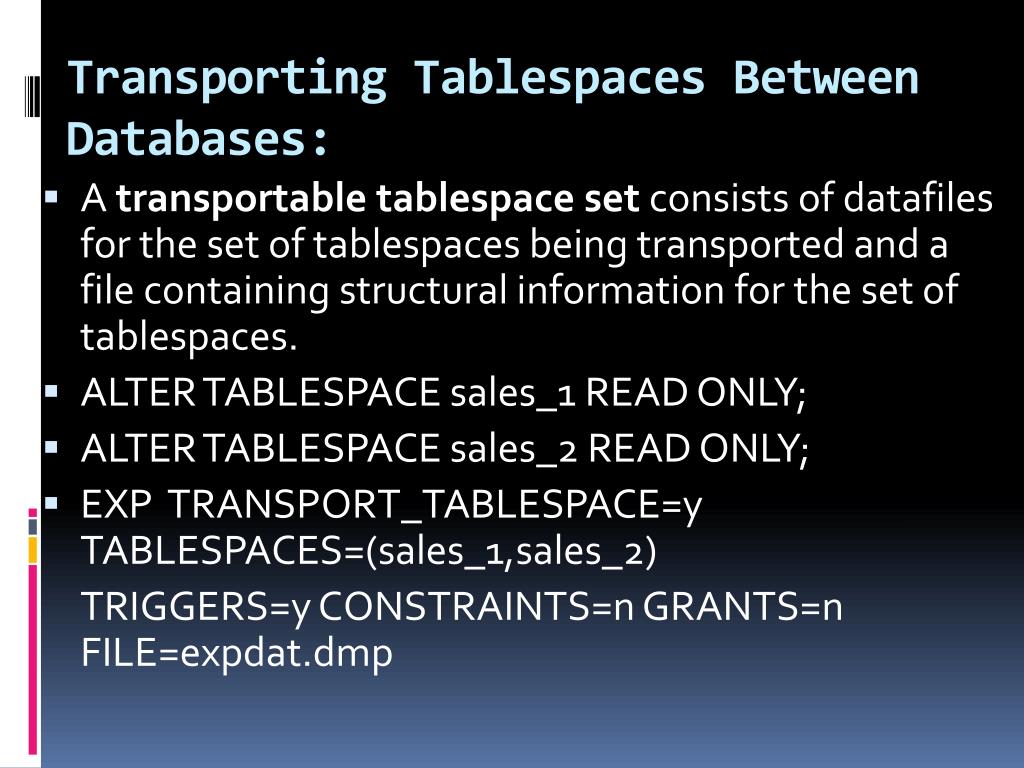 PPT Use Multiple Tablespaces PowerPoint Presentation, free download