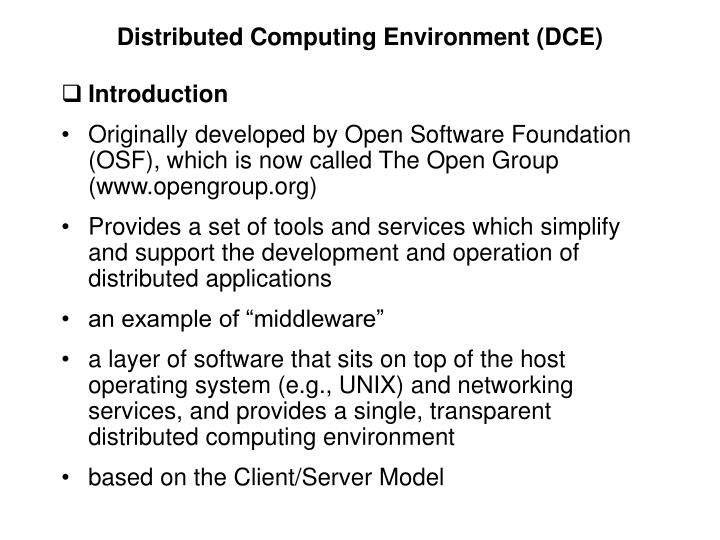 PPT Distributed Computing Environment (DCE) PowerPoint Presentation