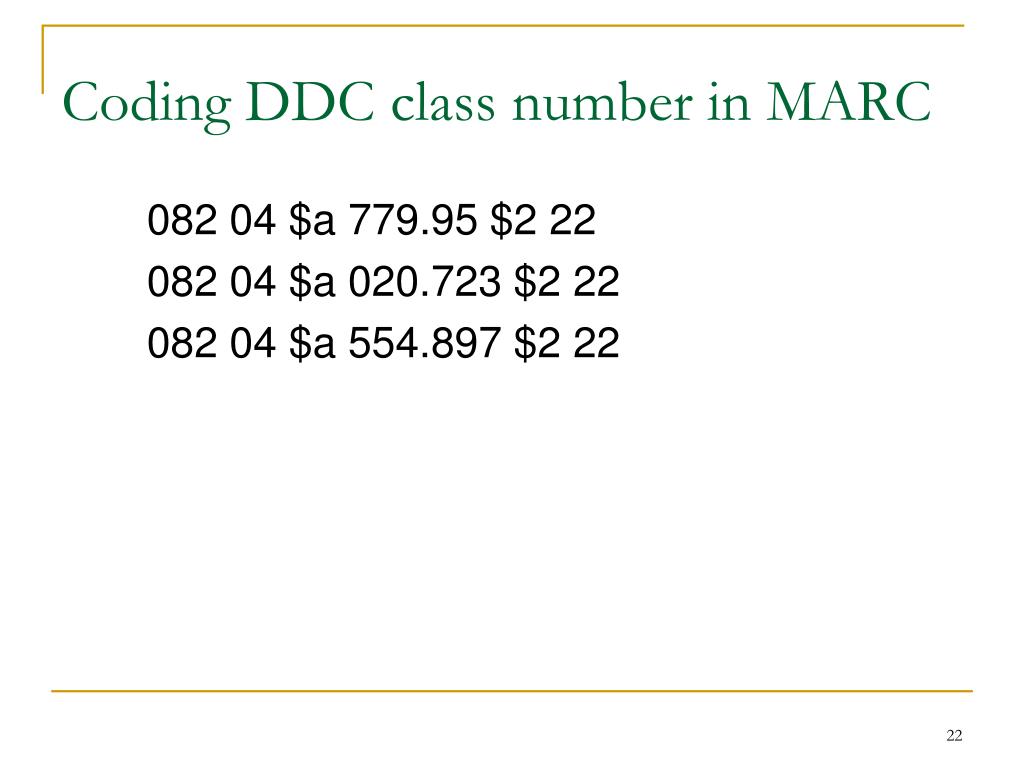 PPT Dewey Decimal Classification (DDC) (22 nd ed.) PowerPoint