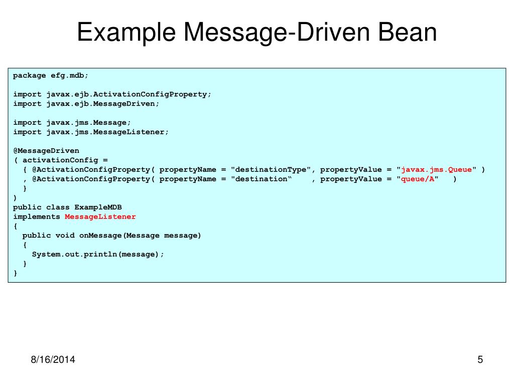 PPT MessageDrivenBeans PowerPoint Presentation, free download ID