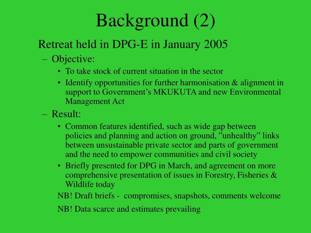 PPT DPG Environment and Natural Resources Presentation to DPG
