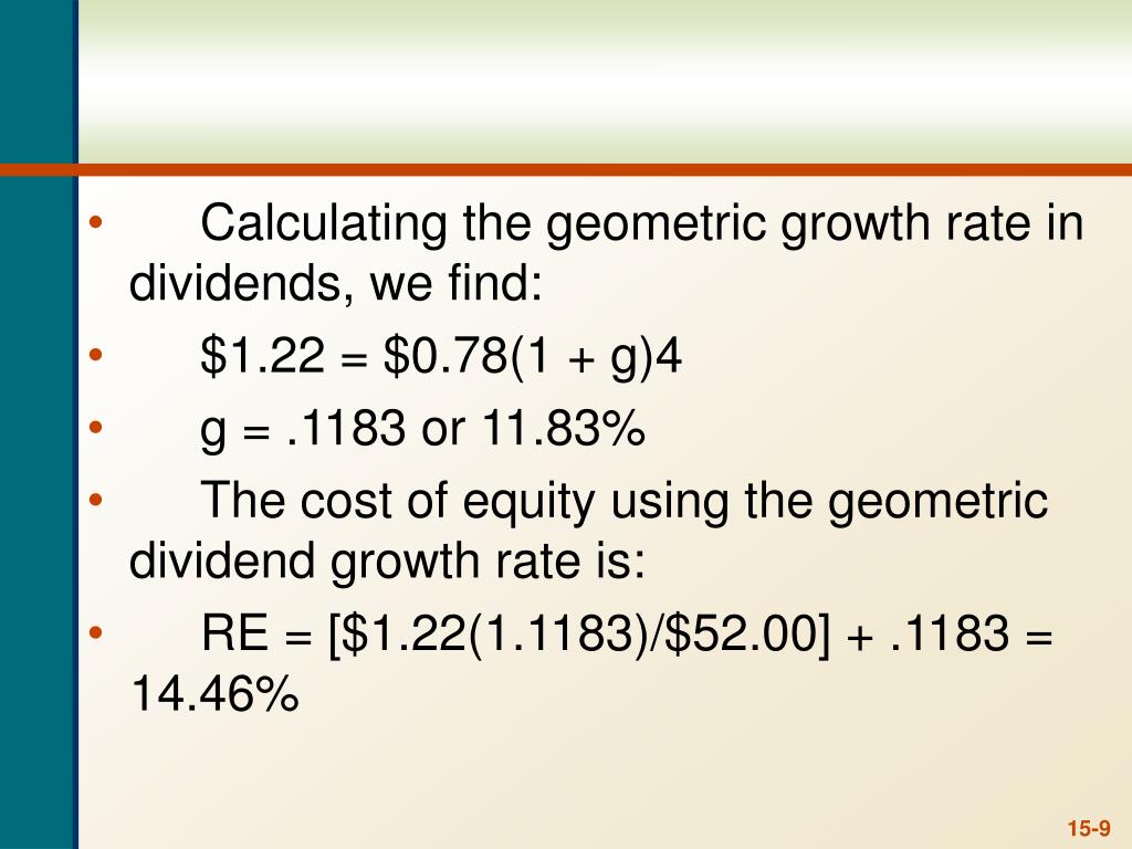 Cost Of Equity Formula Dividend Growth Model