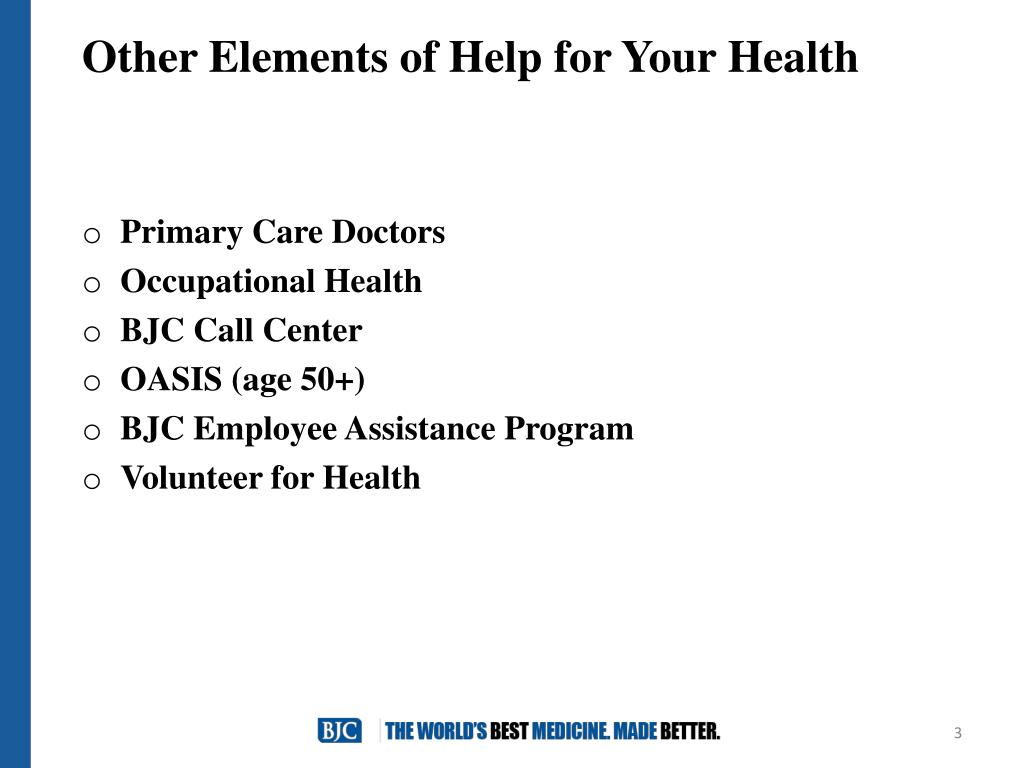 PPT Help for Your Health BJC’s Employee Wellness Program PowerPoint