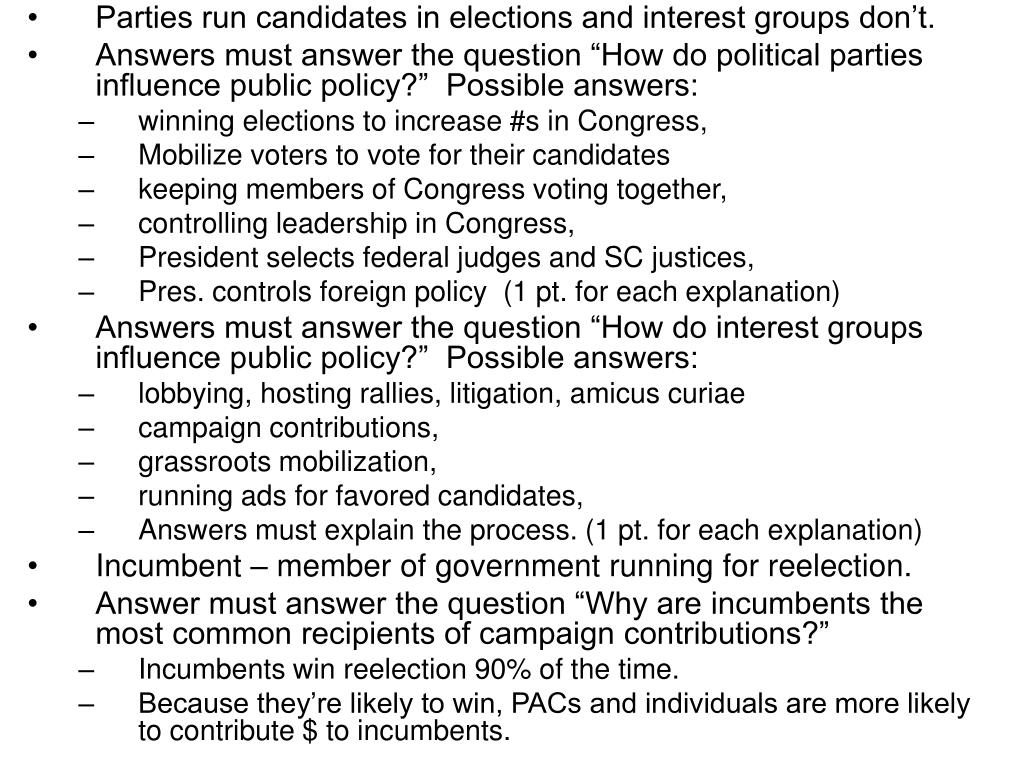 PPT Political parties and interest groups practice FRQ PowerPoint