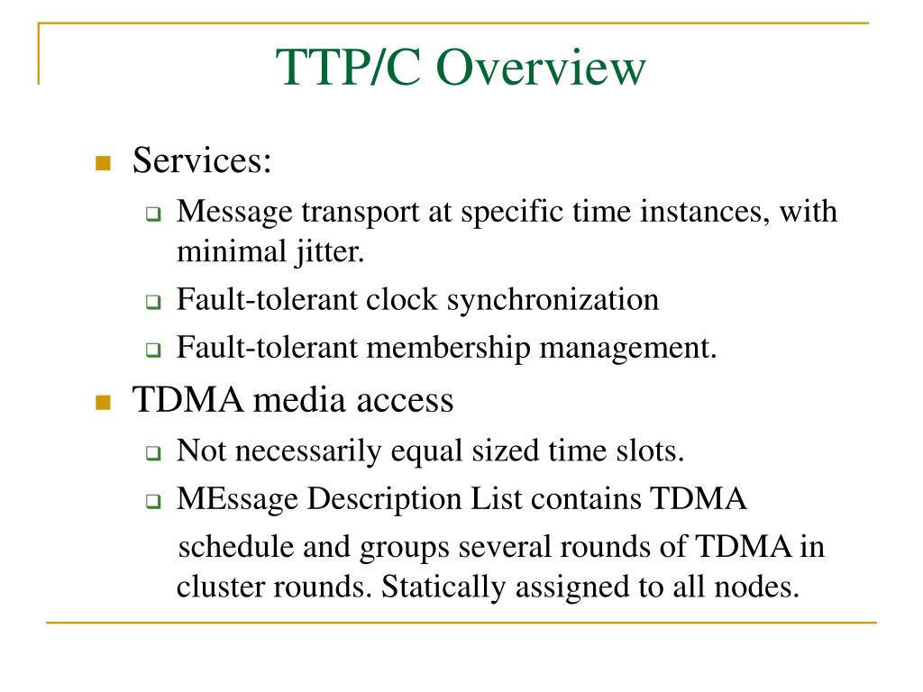 PPT Membership and Clique Avoidance in TTP/C PowerPoint Presentation