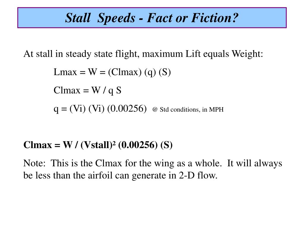 PPT Stall Speeds Fact or Fiction? PowerPoint Presentation, free