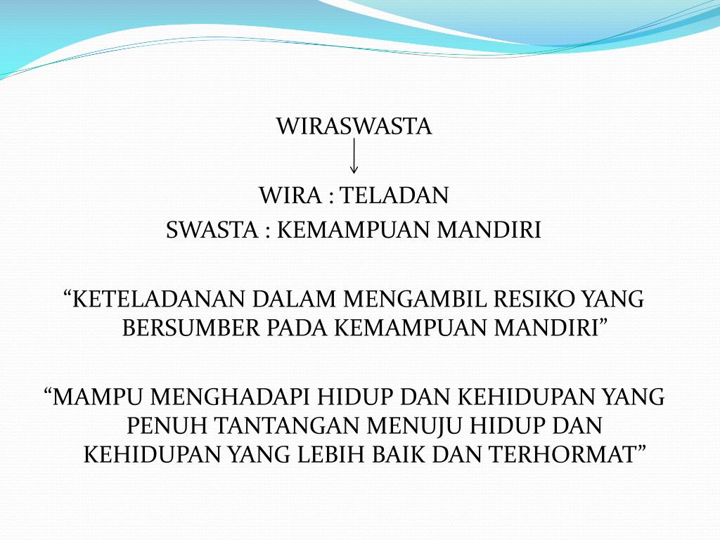 PPT BAB II WIRASWASTA DAN WIRAU SAHA PowerPoint Presentation, free