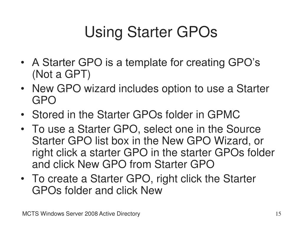 PPT MCTS Guide to Configuring Microsoft Windows Server 2008 Active