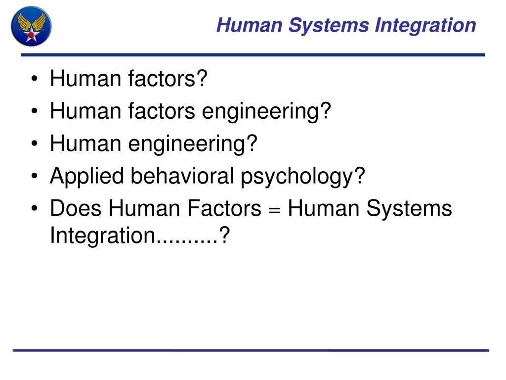 PPT Human Systems Integration (HSI) Program PowerPoint Presentation