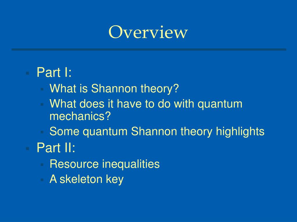 PPT Quantum Shannon Theory PowerPoint Presentation, free download