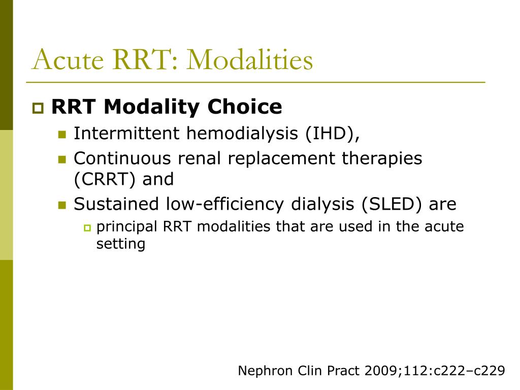 PPT Acute renal replacement therapy intermittent vs continuous