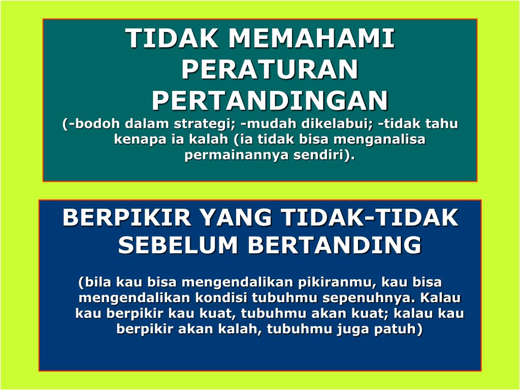 PPT Kesalahan yg sering dilakukan atlet yang berhubungan dgn mental