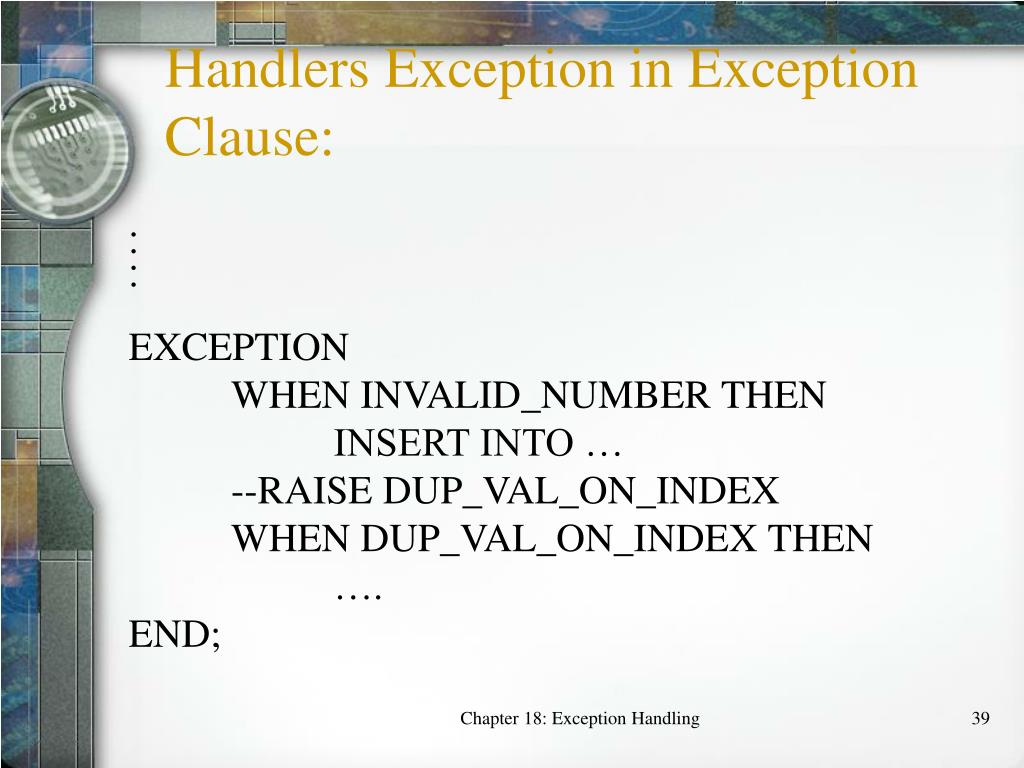 PPT Chapter Eighteen Exception Handling PowerPoint Presentation, free