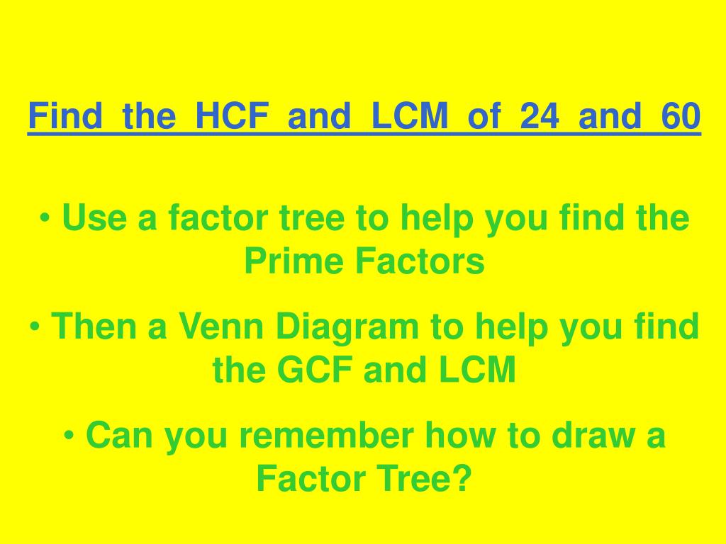 PPT - Use of Venn Diagrams to find the GCF and LCM PowerPoint