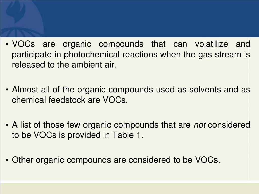 PPT Control of Volatile Organic Compounds Dr. Wesam Al Madhoun