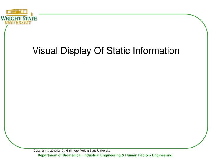 PPT Visual Display Of Static Information PowerPoint Presentation