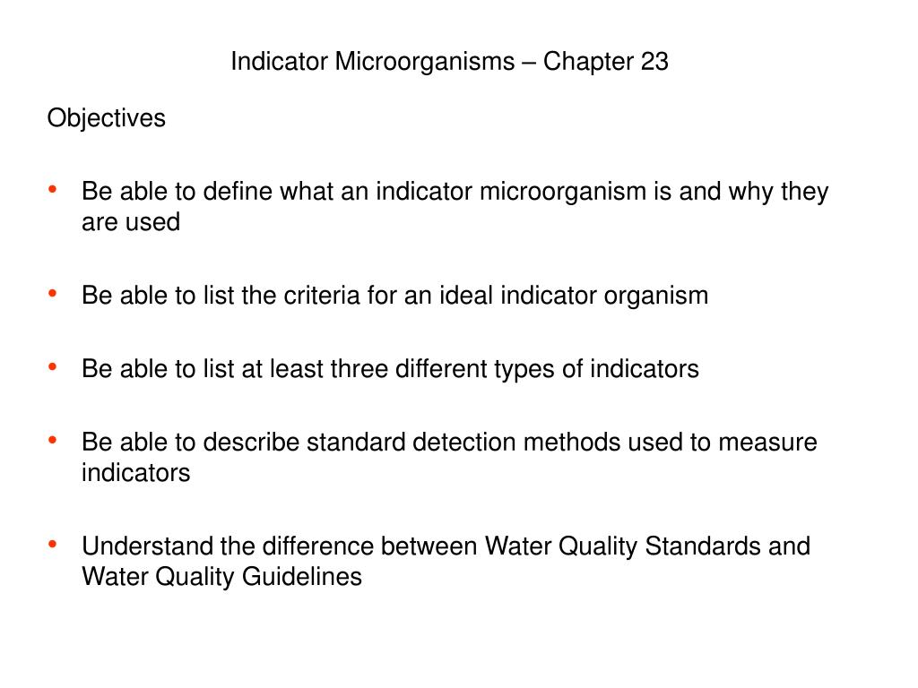PPT Objectives Be able to define what an indicator is