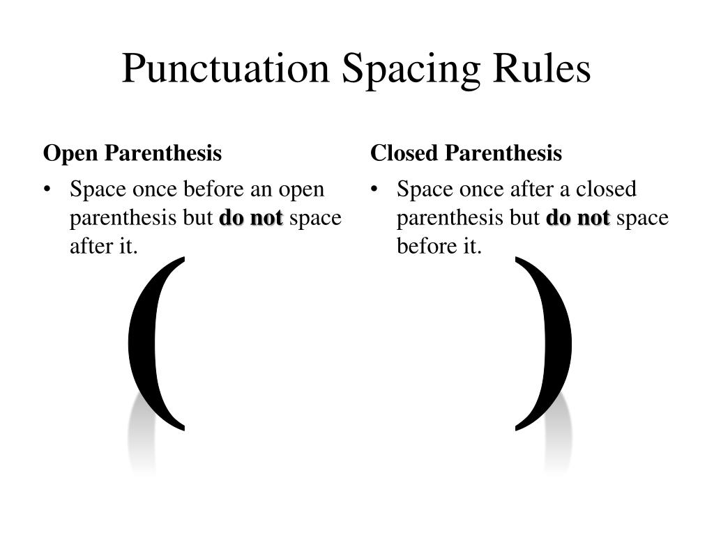 PPT PUNCTUATION SPACING PowerPoint Presentation, free download ID
