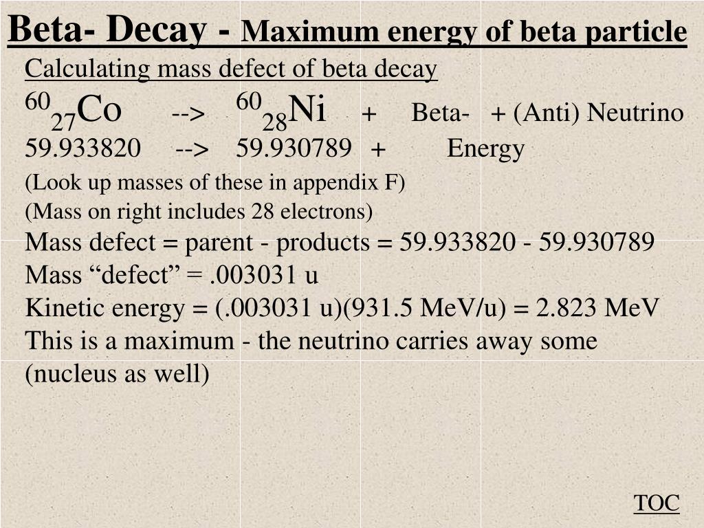 PPT Beta Decay Contents What it is (Maximum) Energy of