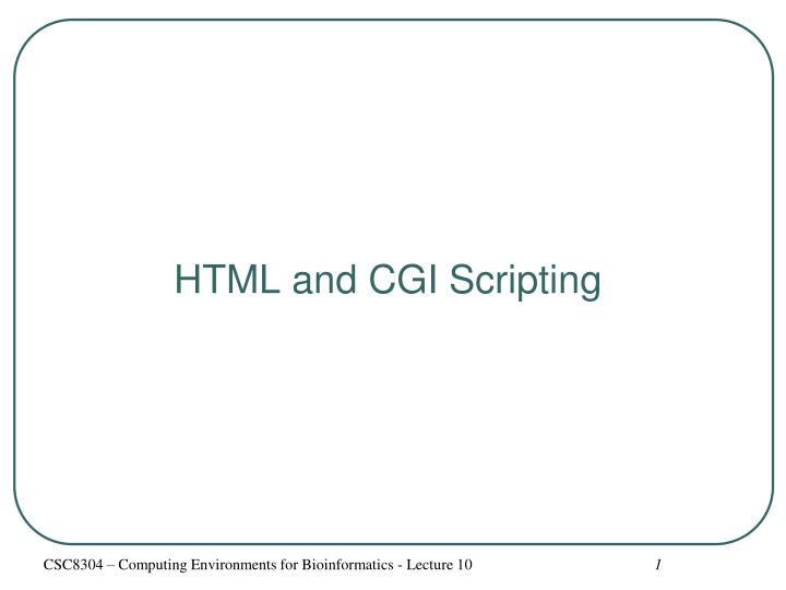PPT HTML and CGI Scripting PowerPoint Presentation, free download