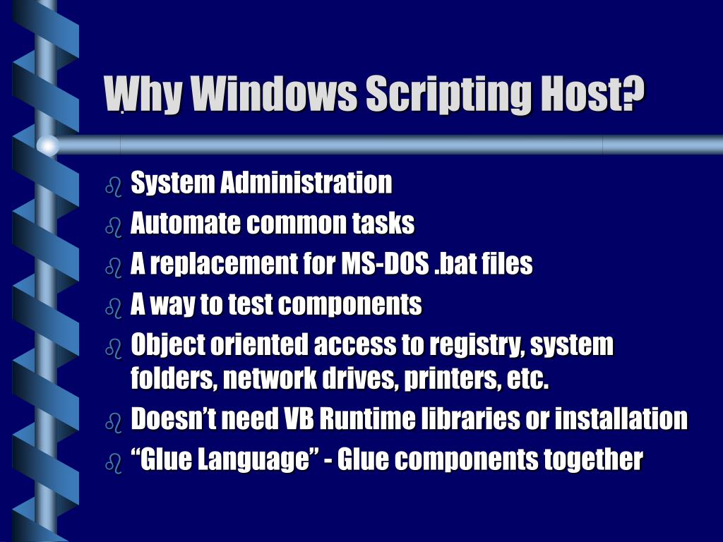 PPT Windows Scripting Host PowerPoint Presentation, free download