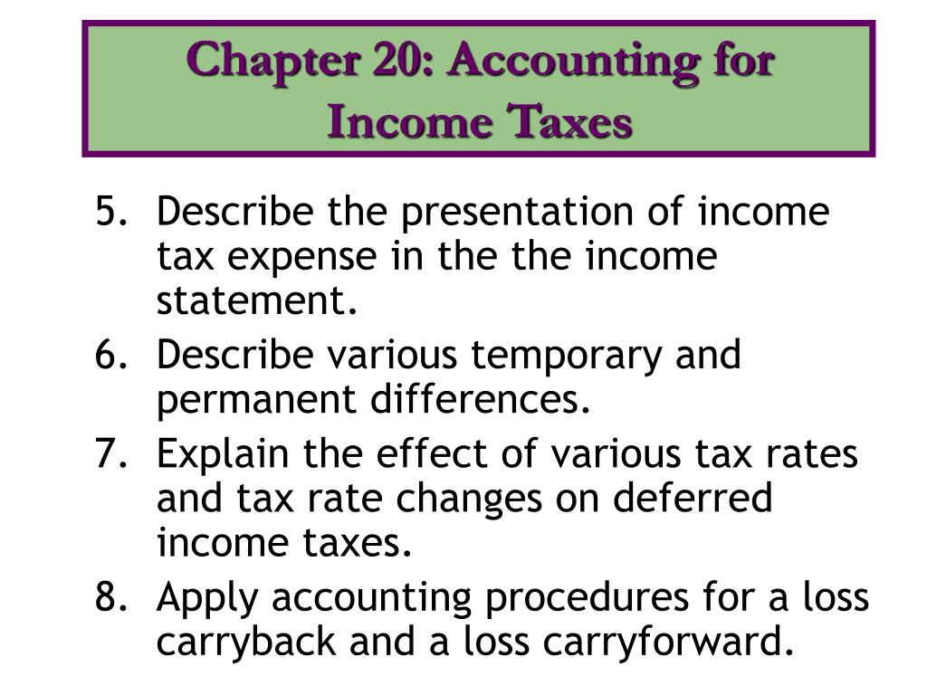 PPT Chapter 19 Accounting for Taxes PowerPoint