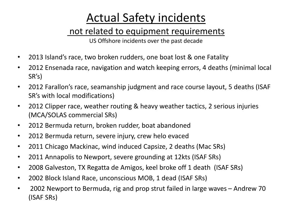 PPT Survey of safety regulations used in major ‘named’ US races