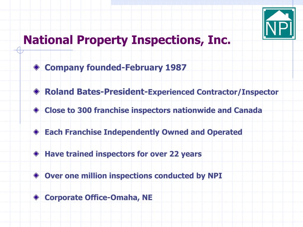 PPT Presented By National Property Inspections PowerPoint