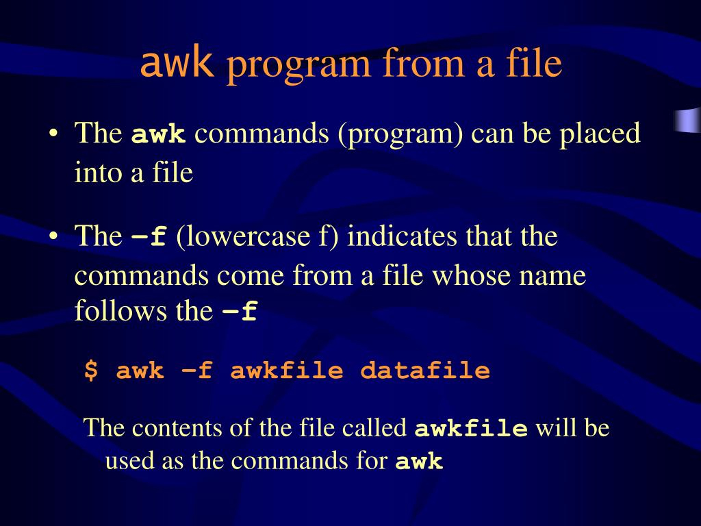 PPT The awk Utility PowerPoint Presentation, free download ID3350109