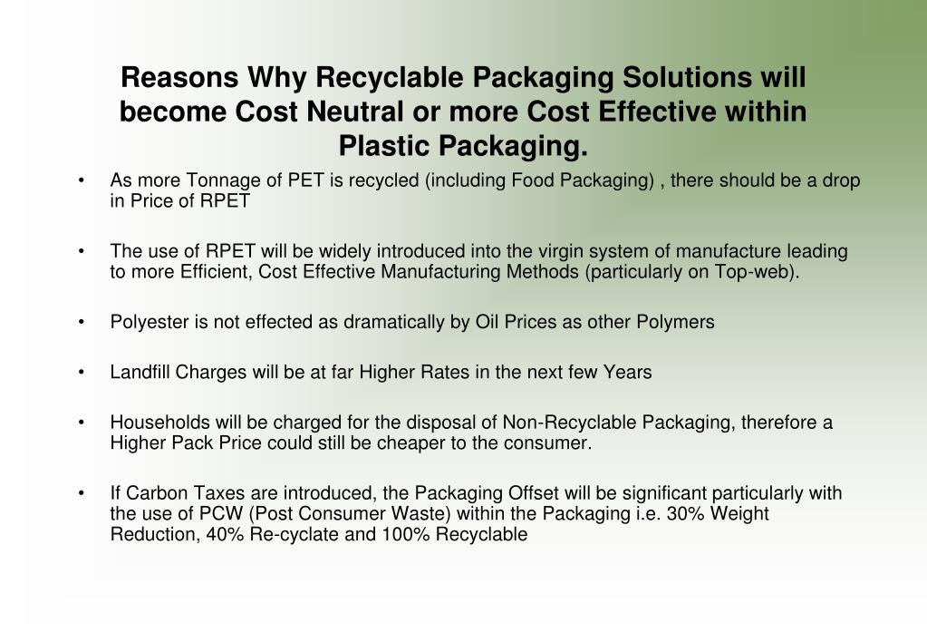 PPT Presentation on Total Recyclable Packaging Solutions for MAP