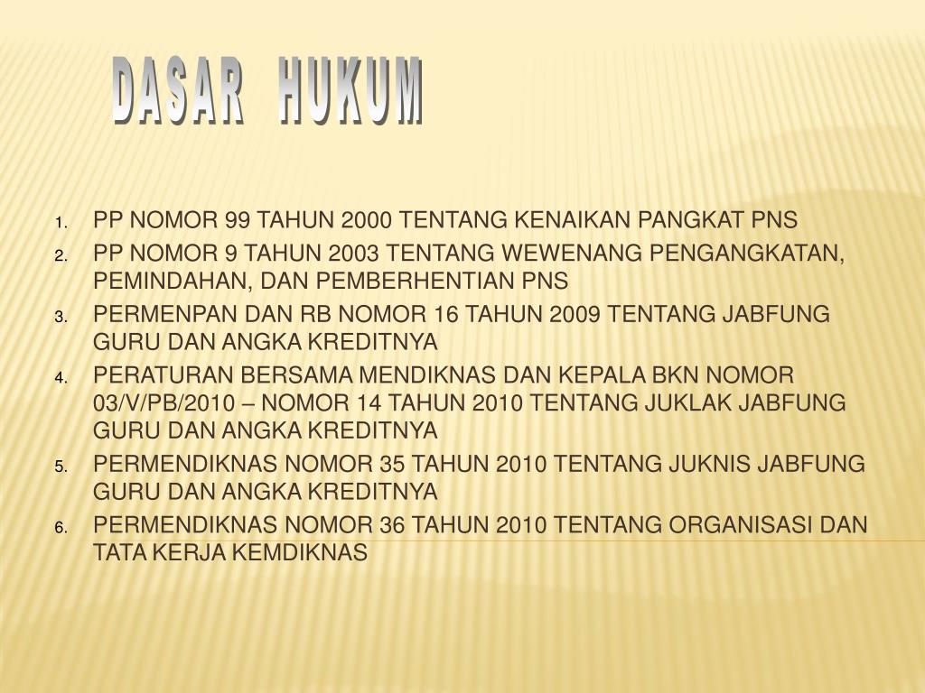 PPT MEKANISME DAN PROSEDUR KENAIKAN JABATAN/PANGKAT GURU PowerPoint